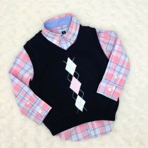 Janie and Jack baby boy spring Easter button down shirt and vest